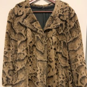 Vintage faux fur swing jacket
